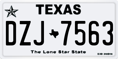 TX license plate DZJ7563