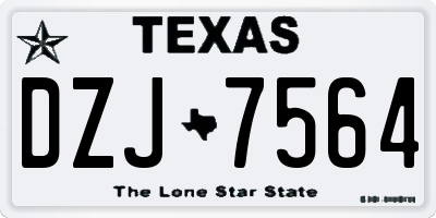 TX license plate DZJ7564
