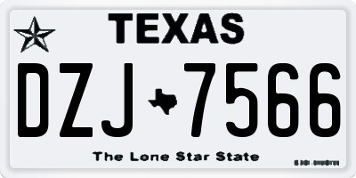 TX license plate DZJ7566