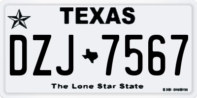 TX license plate DZJ7567