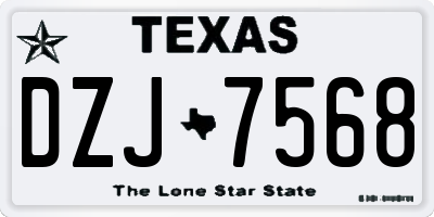 TX license plate DZJ7568