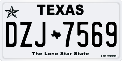 TX license plate DZJ7569