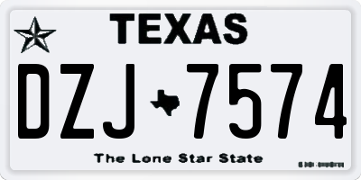 TX license plate DZJ7574
