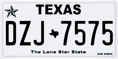 TX license plate DZJ7575