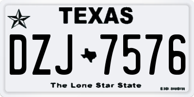 TX license plate DZJ7576