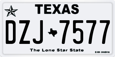 TX license plate DZJ7577