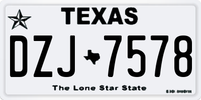 TX license plate DZJ7578