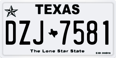 TX license plate DZJ7581