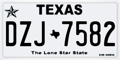 TX license plate DZJ7582