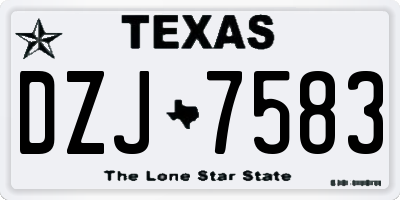 TX license plate DZJ7583