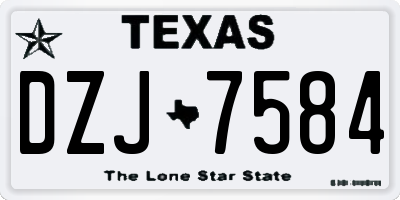 TX license plate DZJ7584