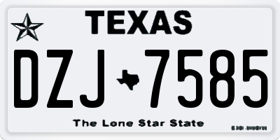 TX license plate DZJ7585