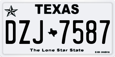 TX license plate DZJ7587