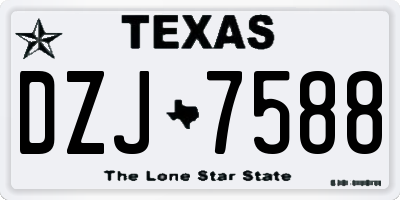 TX license plate DZJ7588
