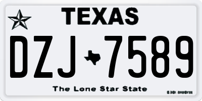 TX license plate DZJ7589