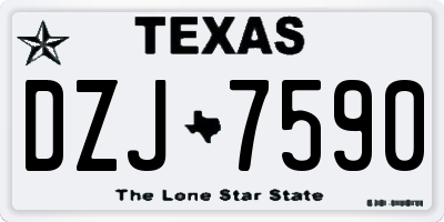 TX license plate DZJ7590