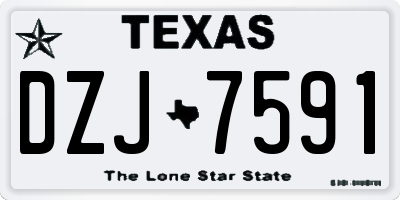 TX license plate DZJ7591