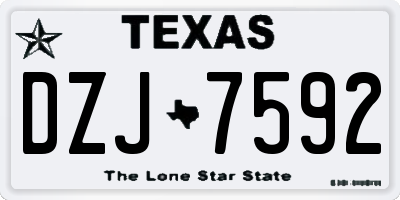 TX license plate DZJ7592