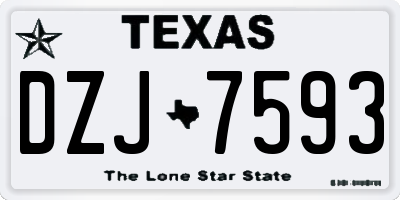 TX license plate DZJ7593