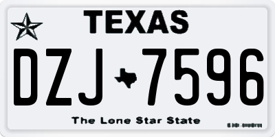 TX license plate DZJ7596