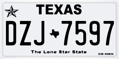 TX license plate DZJ7597