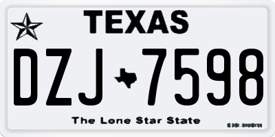 TX license plate DZJ7598