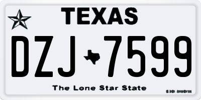 TX license plate DZJ7599