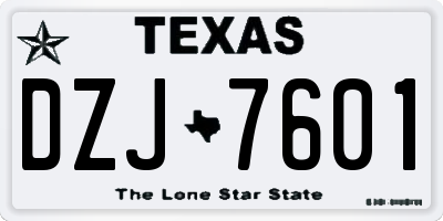 TX license plate DZJ7601