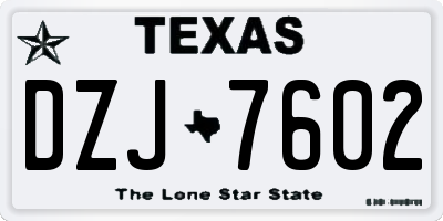 TX license plate DZJ7602