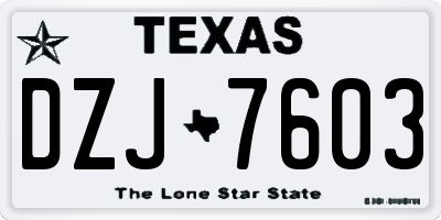 TX license plate DZJ7603