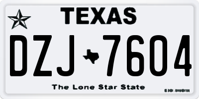 TX license plate DZJ7604