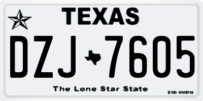 TX license plate DZJ7605