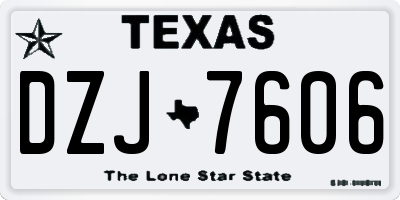 TX license plate DZJ7606