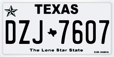 TX license plate DZJ7607