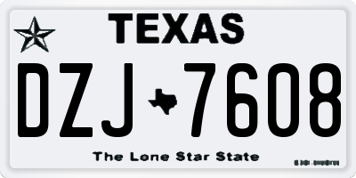 TX license plate DZJ7608