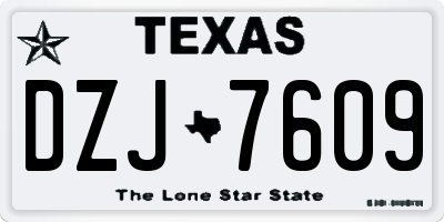 TX license plate DZJ7609