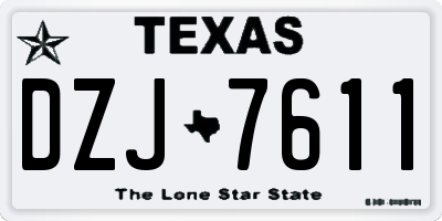 TX license plate DZJ7611