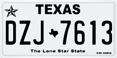 TX license plate DZJ7613