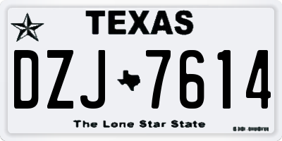 TX license plate DZJ7614