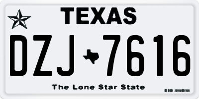 TX license plate DZJ7616