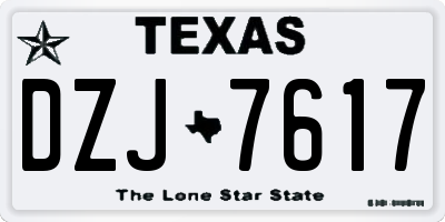 TX license plate DZJ7617