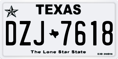 TX license plate DZJ7618