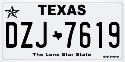 TX license plate DZJ7619