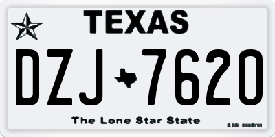 TX license plate DZJ7620