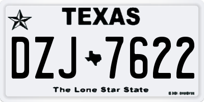 TX license plate DZJ7622