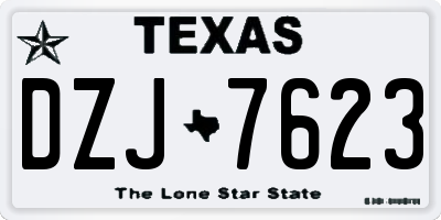 TX license plate DZJ7623