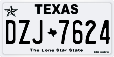TX license plate DZJ7624