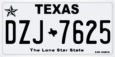 TX license plate DZJ7625