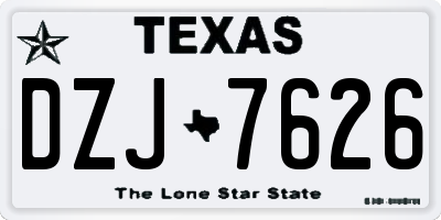TX license plate DZJ7626