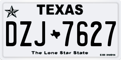 TX license plate DZJ7627